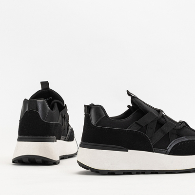 OUTLET Schwarze Damen-Sportschuhe mit höherer Sohle Kanislo - Footwear