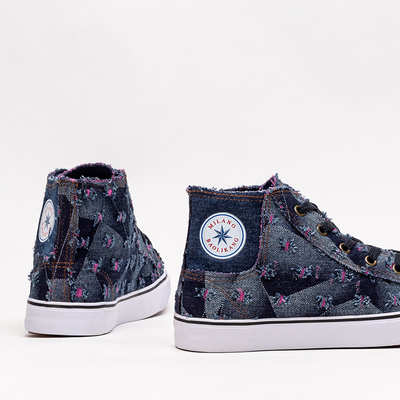 Marineblaue Damen-Sneaker aus Stoff Denario - Footwear