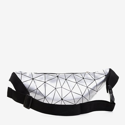Silberne Nierentasche mit geometrischem Muster - Taschen