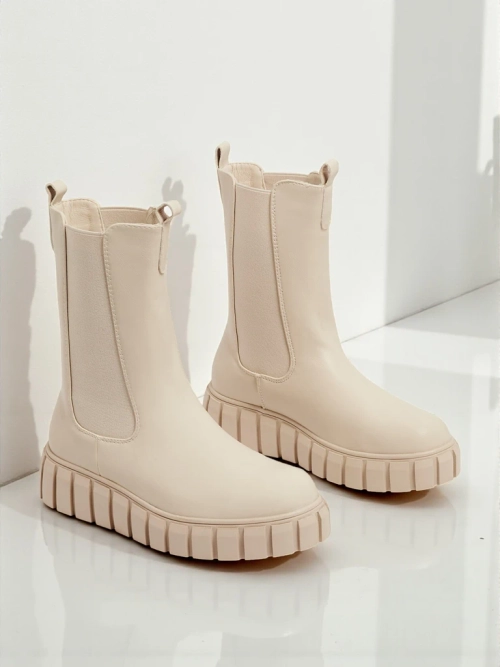 Високі жіночі ботильйони з екошкіри Livora