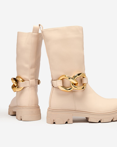 Damen-Stiefelette zum Hineinschlüpfen mit kamelfarbener Mekira-Isolierung - Footwear