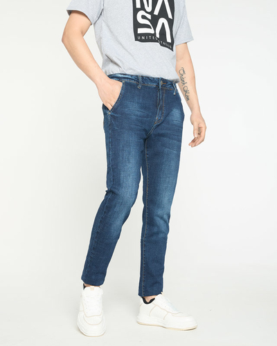 Marineblaue Jeans mit geradem Bein für Herren - Kleidung