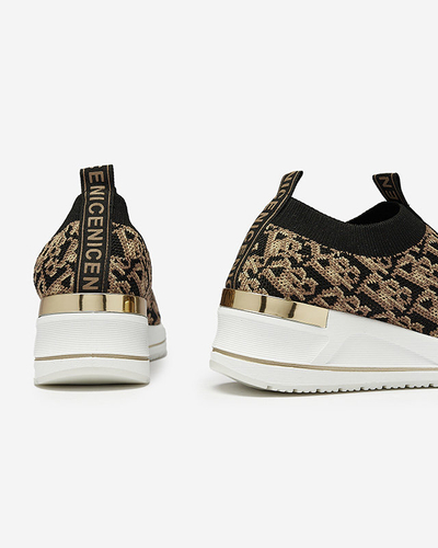 Schwarze und braune Damen-Slipper mit Aufdruck Scerpa- Footwear