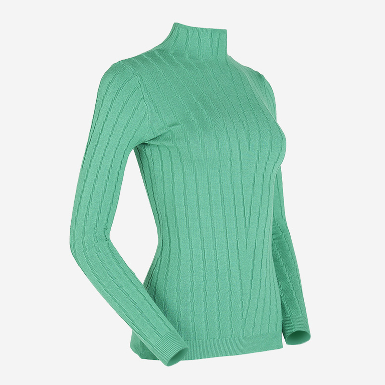 Grüner Rollkragenpullover für Damen - Kleidung