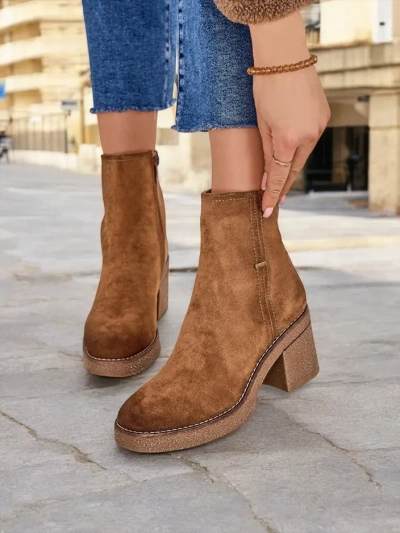 Royalfashion Eco-Wildleder Damen Stiefeletten mit Stiletto-Absatz Egrios