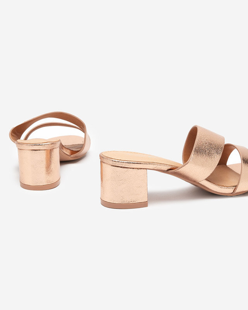 Золото-рожеві жіночі Stepho- високі підбори. Взуття