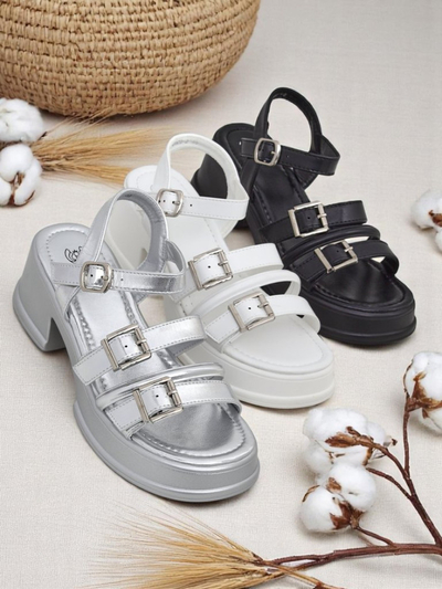 Royalfashion Damensandalen mit niedrigem Blockabsatz Otteze