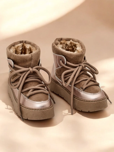 Royalfashion Damen Schnürschneestiefel Iniuc