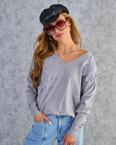 Royalfashion Dünner Damenpullover mit Blumen