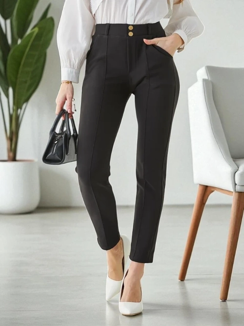 Royalfashion Жіночі treggings з декоративними ґудзиками