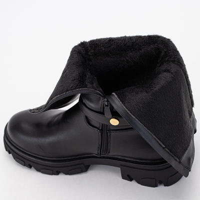Schwarze Damenstiefel mit Helari-Kette - Schuhe