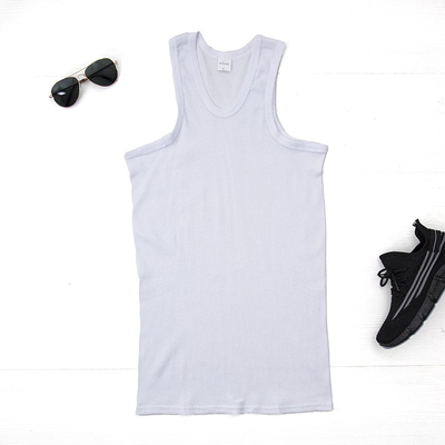 Біла чоловіча сорочка без рукавів - Одяг