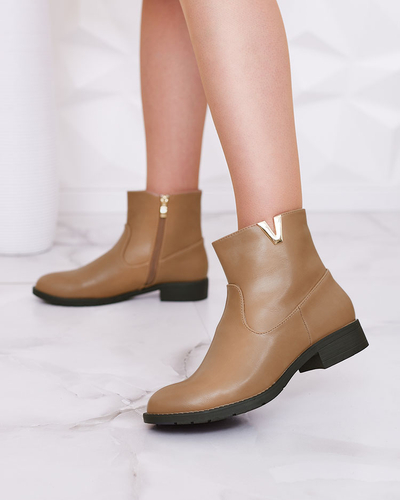 Royalfashion Hellbraune Damen Perfoler Stiefel