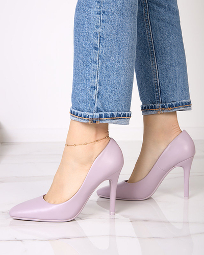 Жіночі туфлі з квадратним носиком в бузковому кольорі Vaseka