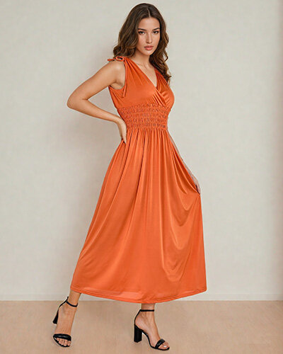 Royalfashion Smooth Damen Midikleid