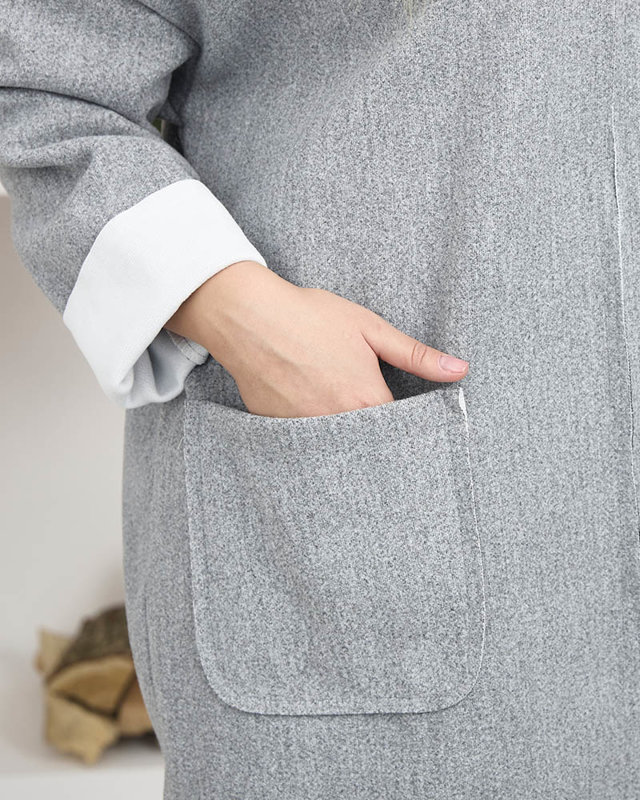 Women's bedspread a'la coat in grey- Clothing