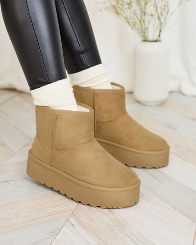 Royalfashion Hellbraune a'la Plateau Damen Schneestiefel Setolla