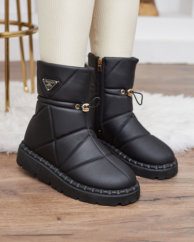 Royalfashion Schwarz Damenstiefel a'la Schneestiefel Oterika
