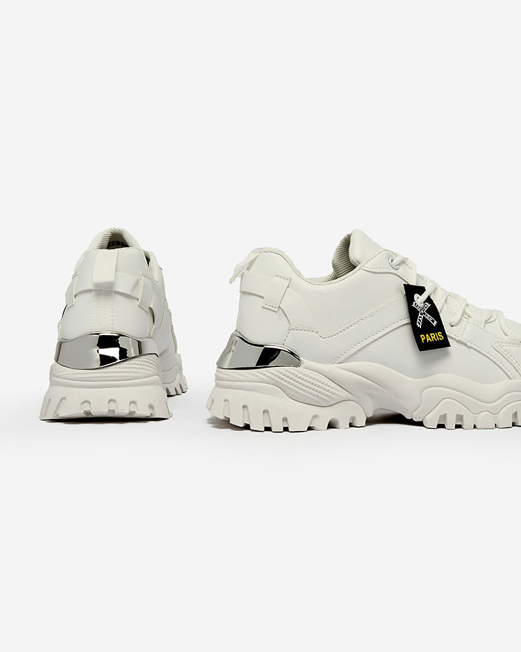 Royalfashion Weiße Damen Sportschuhe auf fester Sohle Lejlika