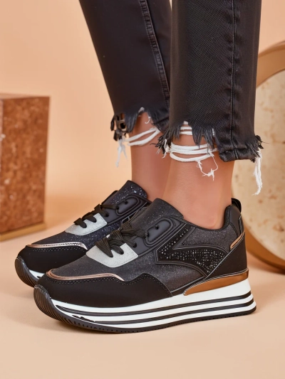 Royalfashion Damen Sneakers mit Glitzer Borovis