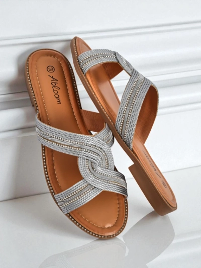 Royalfashion Damen Pantoletten Geflochten Woven Breeze