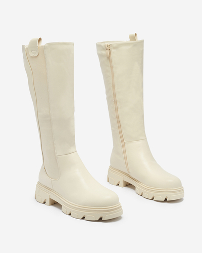 Cremefarbener Damenstiefel Vebissa- Footwear