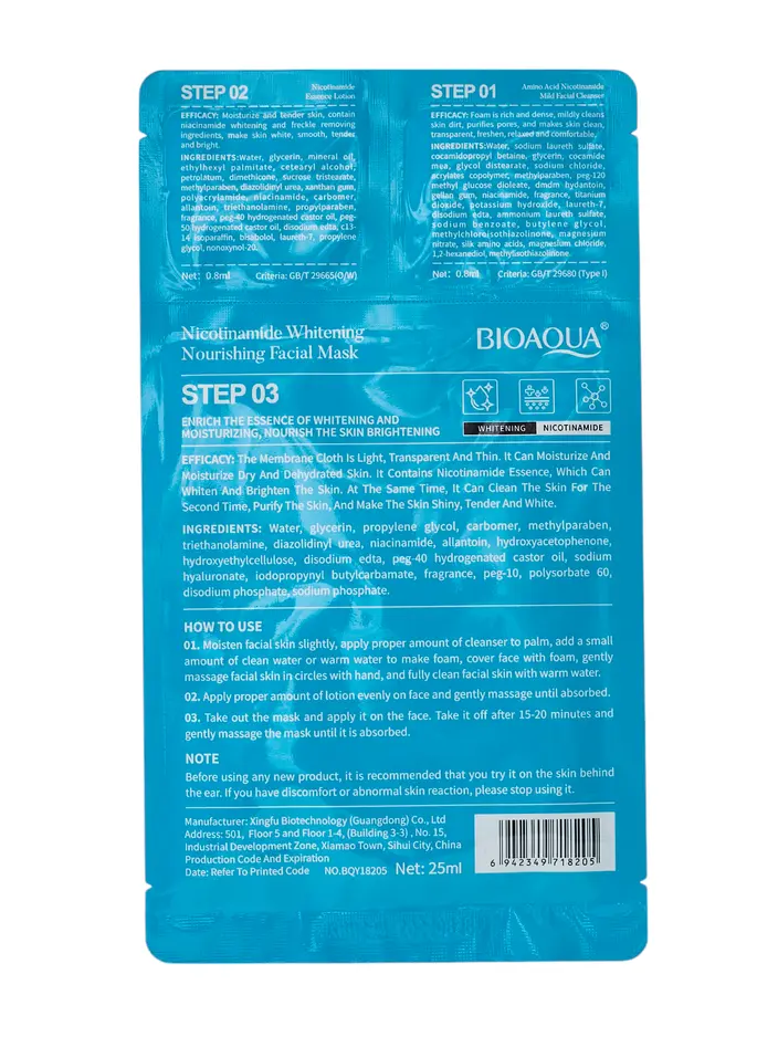 Tuchmaske mit Niacinamiden 25 ml