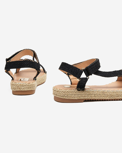 Umilla schwarze flache Damensandalen - Footwear