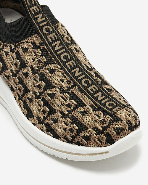 Чорно-коричневі жіночі сліпони з принтом Scerpa- Footwear