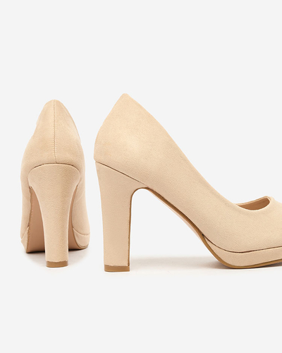 Royalfashion Beige Damen Öko-Wildleder Noepore Pumps