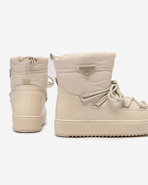 Royalfashion Жіночі черевики-сліпони a'la snow boots бежевого кольору Nevsone