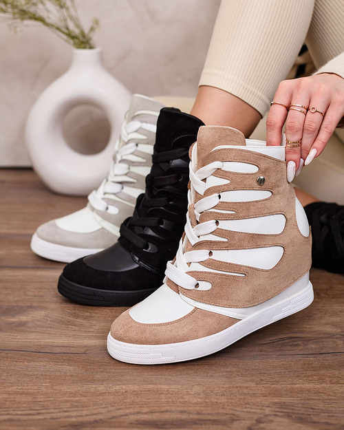 Royalfashion Світло-коричневі жіночі спортивні черевики Pamstinsa на підборах