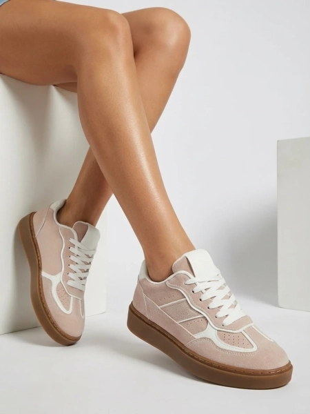 Sneakers Damen Luna Beige Ökologisch Lässig für den Frühling