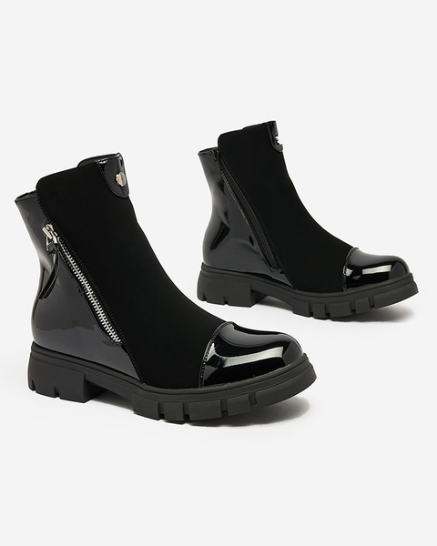 Royalfashion Schwarze matte Damenstiefel Dedaheh