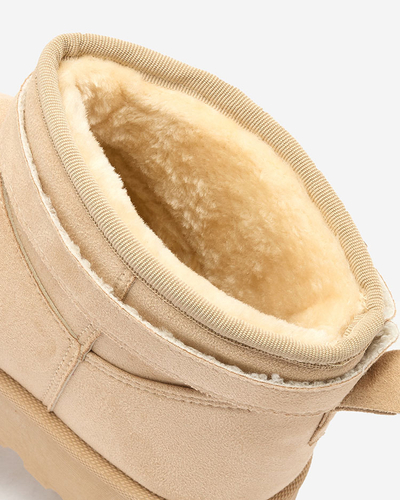 Royalfashion Hellbraune Damenschuhe a'la Schneestiefel mit Ornament Parisela