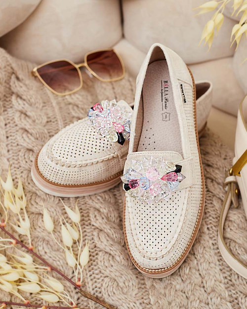 Мокасини Royalfashion з різнокольоровим камінням Restea