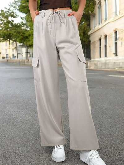 Royalfashion Damen weite Hose mit Taschen