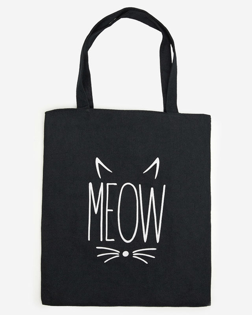 Чорна тканинна сумка з написом - Аксесуари