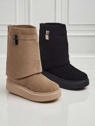 Kurze Damen-Schneestiefel mit abnehmbarem Schaft Elizze