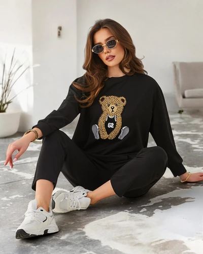 Royalfashion Damen Viskose-Set mit einem Bären
