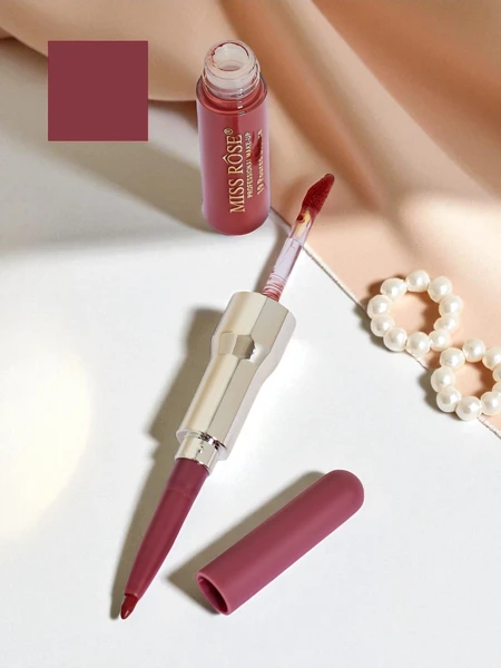 2-in-1 Flüssiglippenstift und Lippenkonturenstift Rose Cream