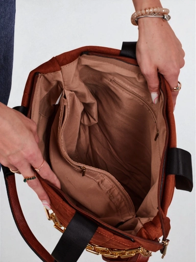 Damen Shopper Handtasche Öko + Wildleder Azure Veil