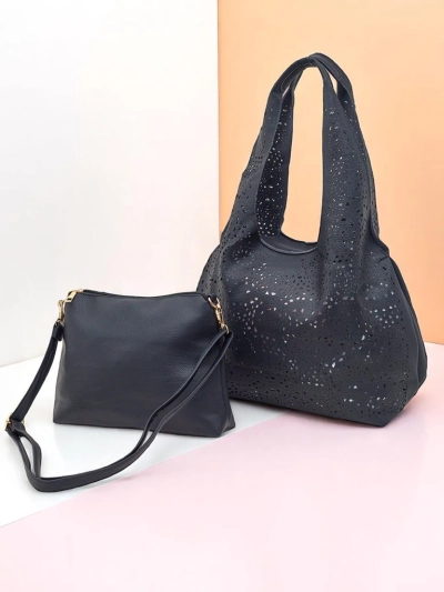Royalfashion Große Damen-Shopper-Tasche, Lochmuster Lira Lace