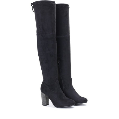 Czarne kozaki Crystalised - Obuwie