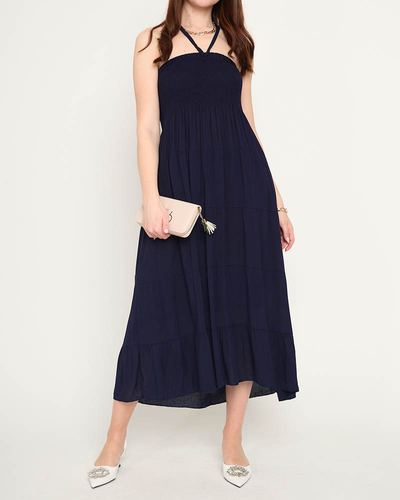 Marineblaues Midikleid PLUS SIZE - Bekleidung