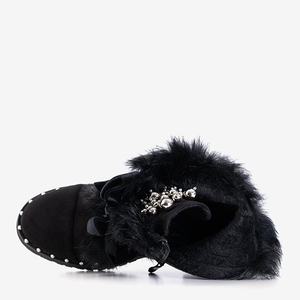 Schwarze Arbeiterinnen mit Fell Minuf - Schuhe