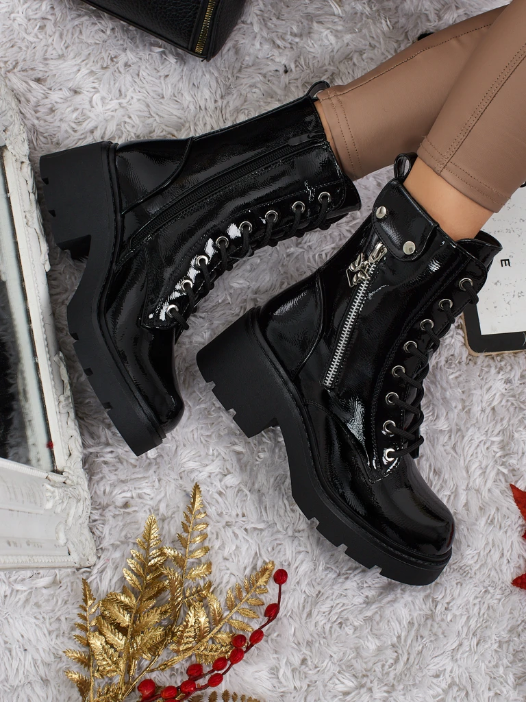 Damen Lack Worker Boots Seray