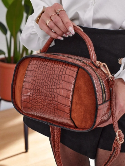 Kleine Damenhandtasche aus lackiertem Öko-Leder Lunar Space