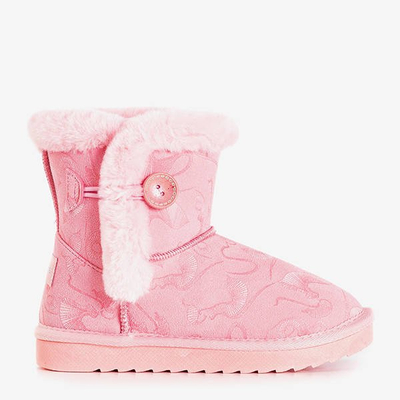 Rosa Kinderschneeschuhe mit Fell Xialo - Schuhe