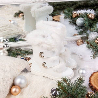 OUTLET Weiße Schneeschuhe mit Fell von Dassacia - Footwear